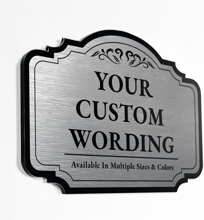 Custom Decorative Outdoor Signs, Personalized Aluminum, Customized Driveway, Waterproof Made in USA, Metallic Silver 42x28 In