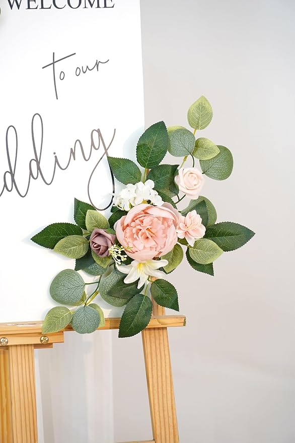 Artificial Flowers Arch Decor Set of 2, Silk and Foam, Indoor Outdoor