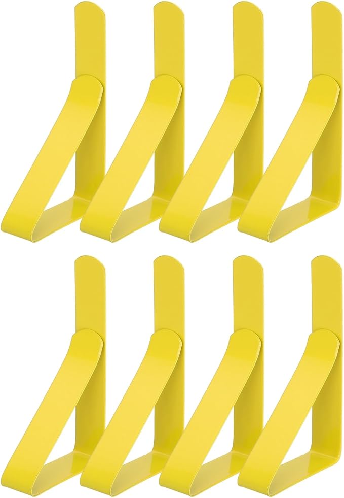 uxcell 8 Pack Tablecloth Clips, Stainless Steel Table Cloth Cover Clamps, 2.95" x 1.77" Windproof Holder Clips for Home Party Picnic Wedding Camping Dining Tables, Yellow