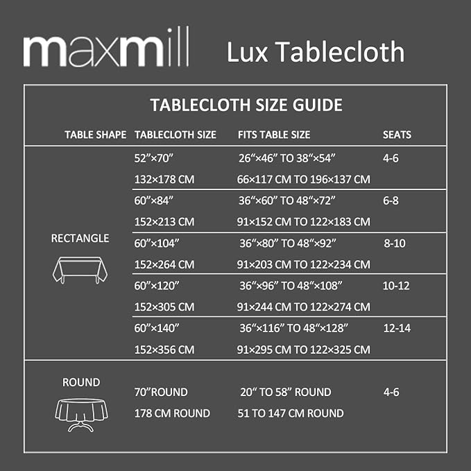 maxmill Lux Faux Linen Table Cloth with Slubby Texture Wrinkle Resistant Anti-Shrink Soft Tablecloth for Kitchen Dining Tabletop for Banquet Parties Event Dinner Rectangle 52 x 70 Inch Slate Blue