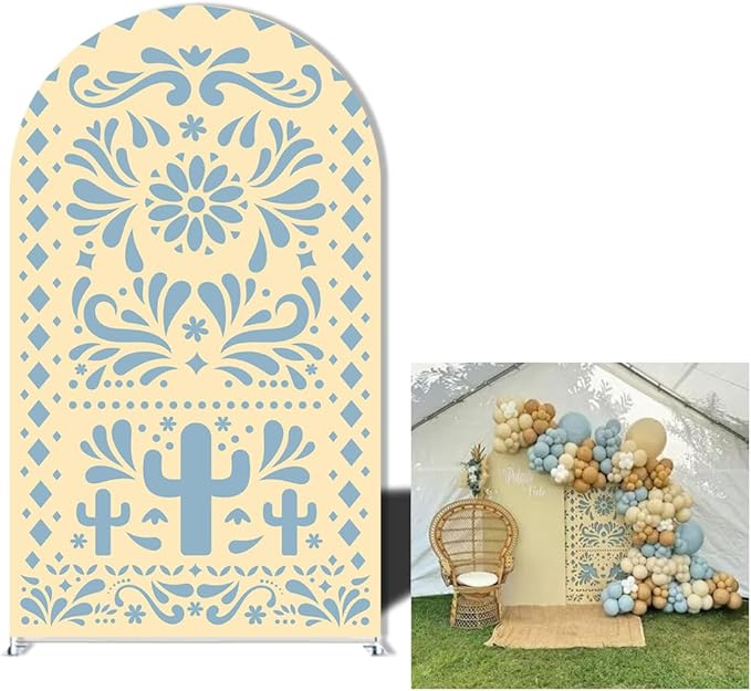 Mexico Theme Arch Stand Covers Fiesta Wedding Party Elastic Fabric Background Birthday Baptismx Baby Shower Decor Props (120x220cm(W48''H86''),G-3743)