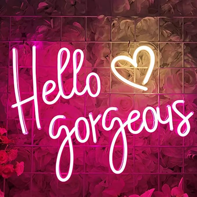 Lighted Neon Sign Yellow Heart Wall Decor 17.7 x 13.8 Inch USB Powered