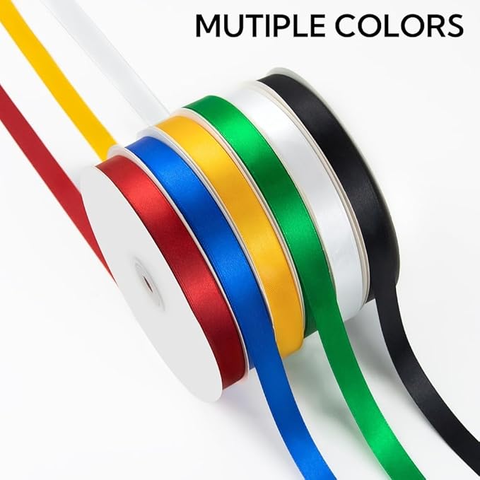 5/8 Inch 100 Yards Satin Ribbon Silver, Solid Color Fabric Ribbon for Gift Wrapping, Wedding, Polyester Gift Ribbon for Birthday Party Decoration, Craft, Hair, Floral, Sewing