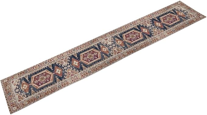 Vintage Boho Table Runner,Flower Geometric Design Rustic Farmhouse Table Runner for Home Farmhouse Kitchen Table Dining Coffee Room Garden Party Wedding Decor 13x72in