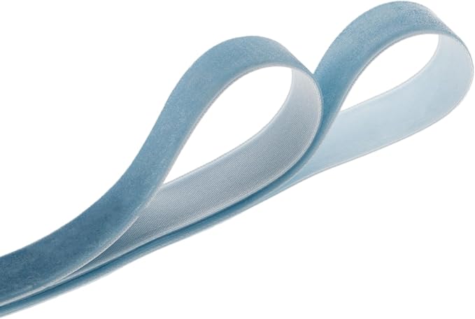 Ribbon, Dusty Blue Crushed Velvet Nylon, 1.5 Inch x 25 Yards