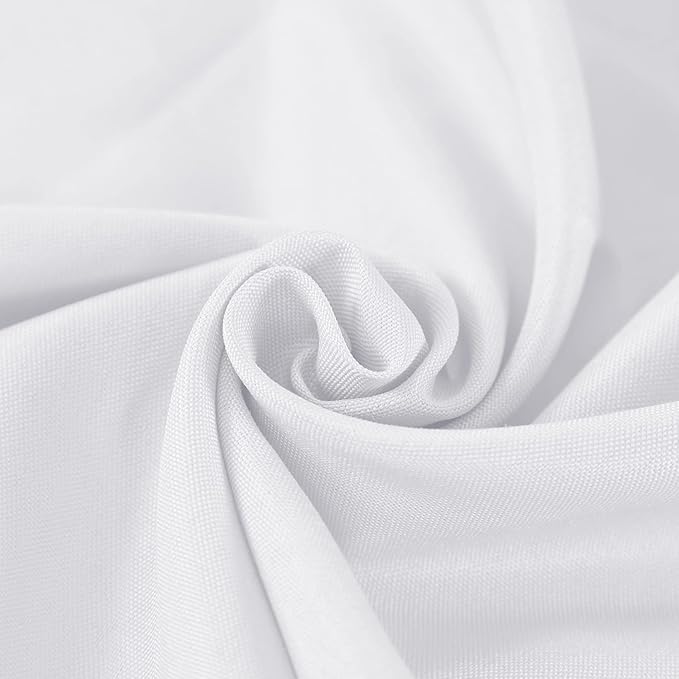 Tablecloths 2 Pack White Waterproof Polyester in Round and Square Shapes
