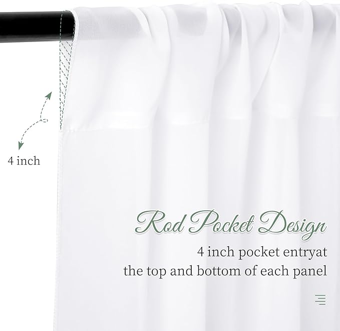 6 Panels White Wedding Ceiling Drapes 5ftx40ft Ceiling Drapes Chiffon Fabric Arch Draping Sheer Curtains Soft Drapery Draping Wedding Ceiling Decorations for Party Ceremony Stage Swag