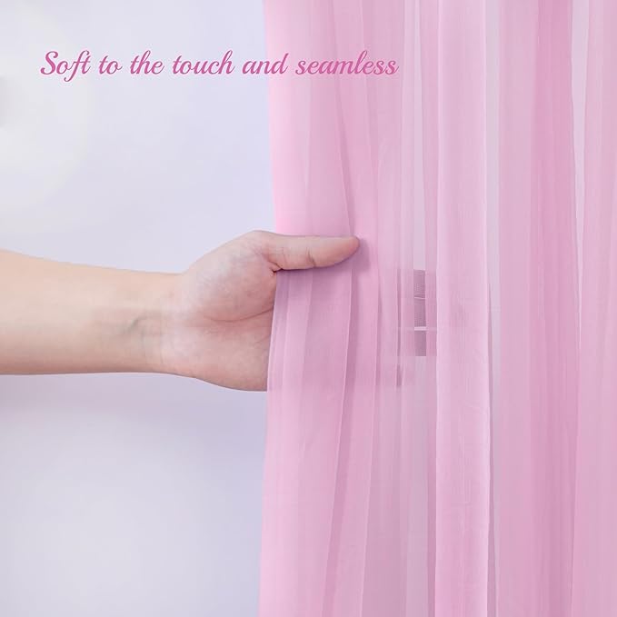 20ft X 10ft Baby Pink Tulle Backdrop Curtain for Parites, Sheer Photo Backdrop Curtains Fabric Drapes for Wedding Ceremony Arch Party Stage Decorations