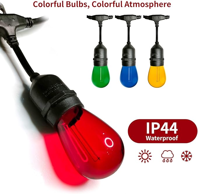 LED Replacement Bulbs 24 Pack S14 Multicolor E26 Base