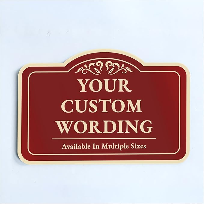 Custom Decorative Outdoor Metal & Aluminum Signs, Personalized Driveway Signs, Waterproof USA Made, Design 1 Red Brick 18x12