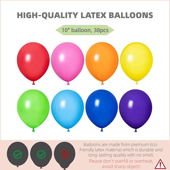 Balloon Column Stand Kit, Set of 2, 74-Inch Reusable Balloon Tower with 38 Balloons
