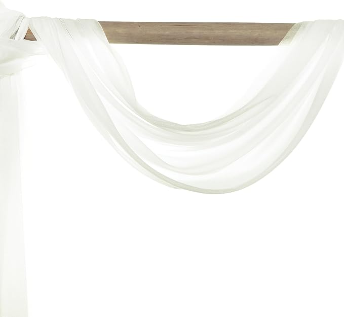 Backdrop Sheer Chiffon Drape Fabric, Ivory Glitter, 30 In x 40 Ft