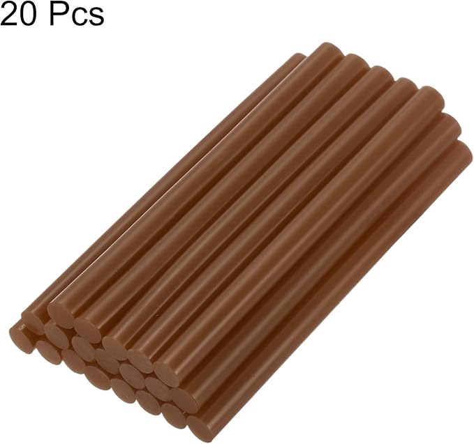uxcell 20pcs Hot Glue Sticks for Glue Gun 7mm/0.27-inch x 4-inch Mini Hot Melt Adhesive Glue Stick Brown