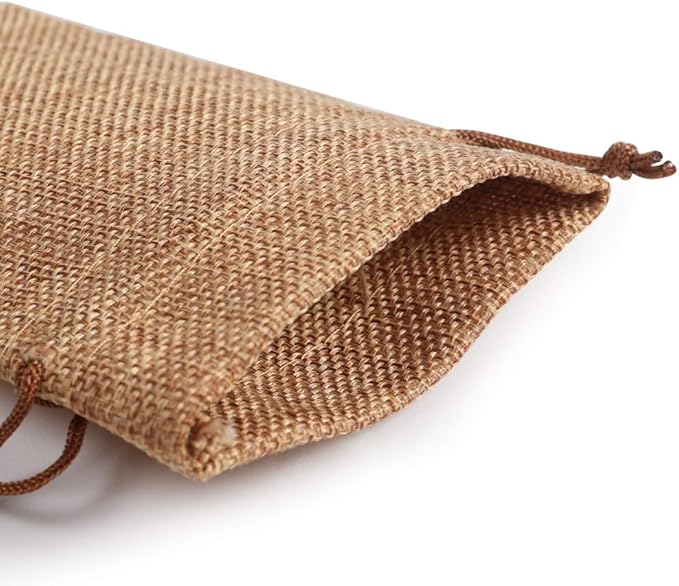 Gift Bags Burlap Drawstring Coffee 5 x 7 Inch, Pack of 50