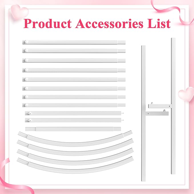 Metal Wedding Arch Backdrop Stand, 6.6 FT White, Indoor and Outdoor Use