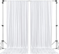 AK TRADING CO. 10 feet x 10 feet Polyester Backdrop Drapes Curtains Panels with Rod Pockets - Wedding Ceremony Party Home Window Decorations - White