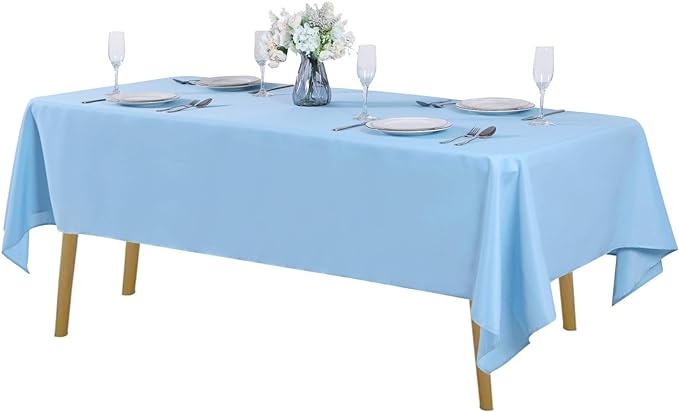 Rectangle Tablecloth 60x102 inch Washable Polyester Fabric Table Cloth for Wedding Party Dining Banquet Decoration（60x102, Blue Mist）