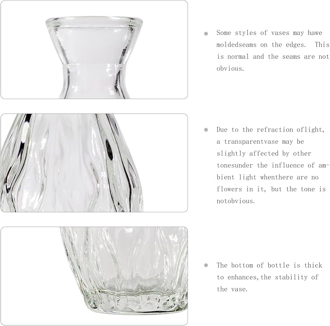 72 Pcs Bud Vase Set, Vases for Centerpieces, Cute Glass Bud Vases in Bulk, Small Vases for Flowers, Clear Vase Set for Wedding Decorations, Home Table Flower Décor