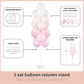 Balloon Column Stand Kit, 2 Stands with 38 Balloons, Pink and White