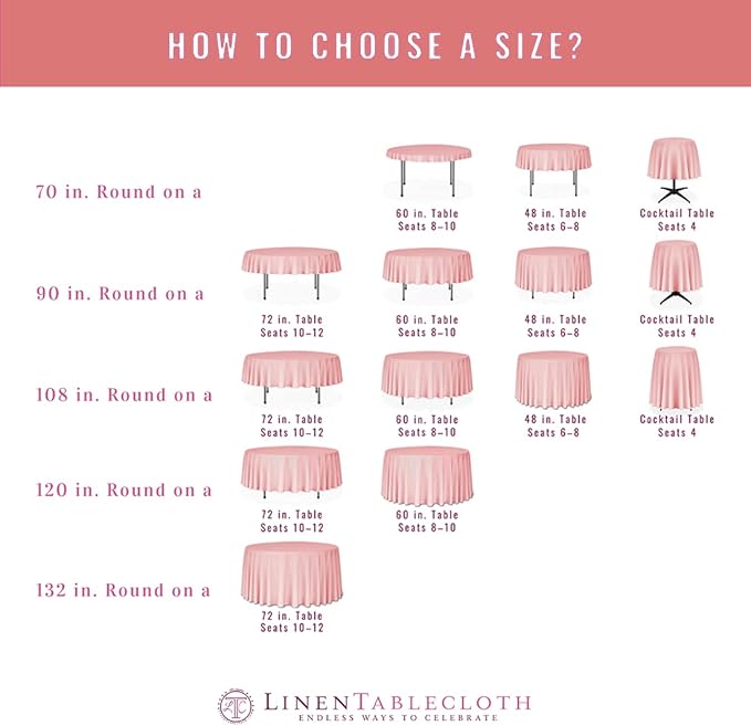 LTC LINENS 2 Pack 108 Inch Round Tablecloth Purple - Great for 48 Inch Round Table Floor Length - Wrinkle Resistant Polyester Fabric Cloth for Wedding