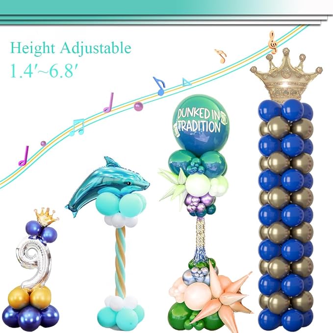 Balloon Tower Stand Kit, 2 Pack, Adjustable Height Stainless Steel Poles