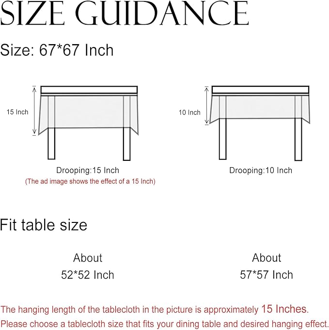Square Linen Blend Tablecloth, 67 x 67 Inch, Serenity Floral Print
