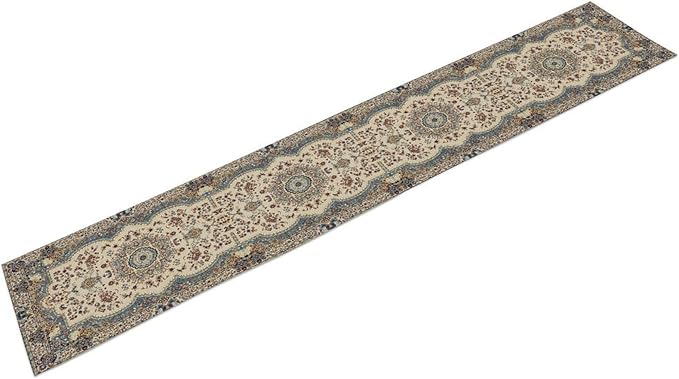 Boho Vintage French Table Runner,Retro Flower Rustic Country Style Floral Print Pattern for Home Kitchen Table Decor Dining Coffee Room Garden Party Decor 13x72in