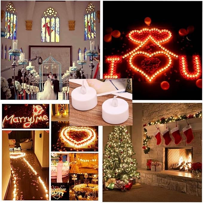 Nancia LED Tea Lights Candles- 12PACK Flameless Candles Realistic and Bright Flickering Long Lasting 200Hours for Holiday Celebration,Home Decoration Warm White