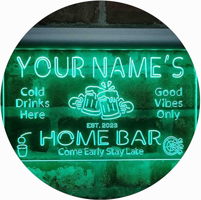 ADVPRO Personalized Your Name Custom Home Bar Beer Established Year Single Color LED Neon Sign 24 x 16 Inches st4s64-p11-tm-g