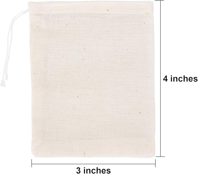 Gift Bags, 200 Count Muslin Drawstring Pouches, Cotton Sachets for Favors