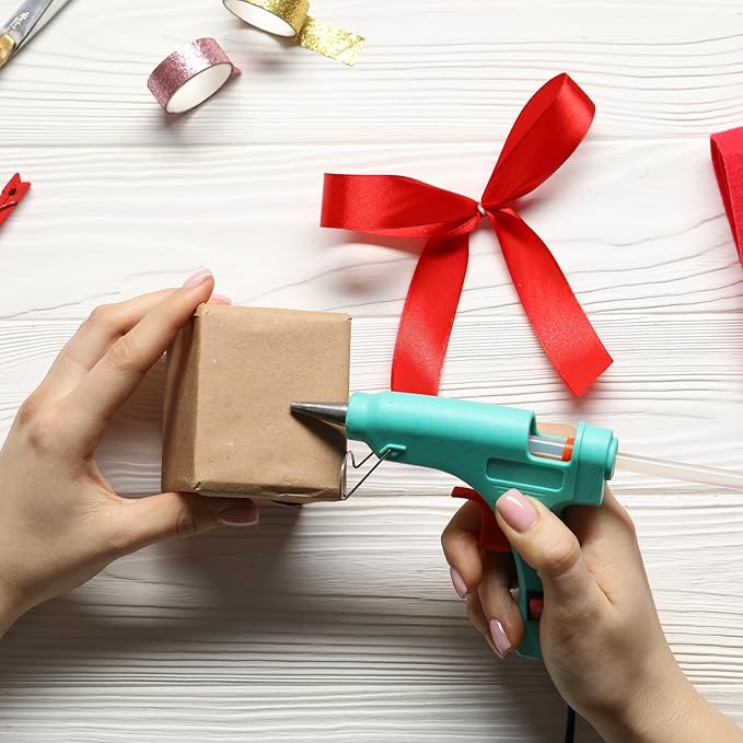 HARFINGTON 10pcs Hot Glue Sticks 0.28" Dia x 3.94" Long EVA Mini Hot Melt Adhesive Glue Stick for Hot Melt Gun Wood Plastic Glass Flowers Fabrics Foam, Rose Red