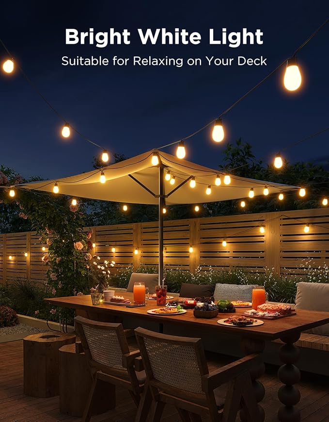 Outdoor String Lights with 48 Ft Color-Changing LED Bulbs