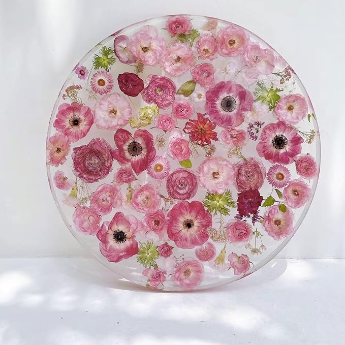 AHTONG 14 Types Pink Dried Pressed Flowers for Craft, Leaf Plant Herbarium for Resin Molds Jewelry Making Floral Decors (Peach Fuzz)