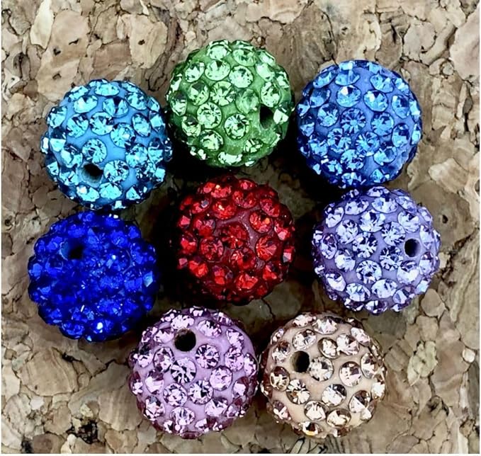 100pcs Adabele Grade A Suncatcher Crystal Rhinestone Pave Loose Beads 10mm Jet Black Polymer Clay Disco Ball Spacers Compatible with Shamballa All Craft Jewelry Making DB10-23