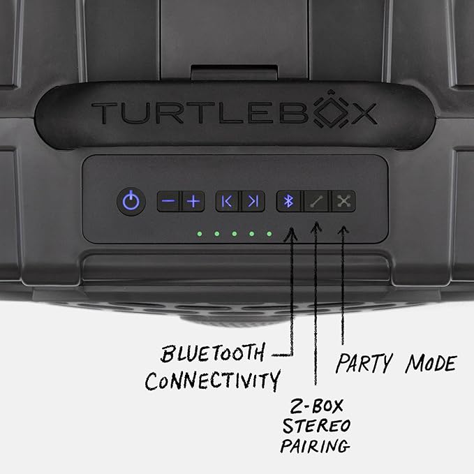 Turtlebox Original Gen 3: Portable Outdoor Bluetooth Speaker – Ultra-Loud (120dB), Waterproof (IP67), Rugged, Impact-Resistant, 3-Day Battery | Party Mode: Unlimited Pairing Stereo, Gray/Green