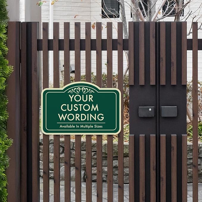 Custom Outdoor Metal Signs - Personalized Aluminum, Driveway Signs - Waterproof USA Made, Forest Green 18x12 In