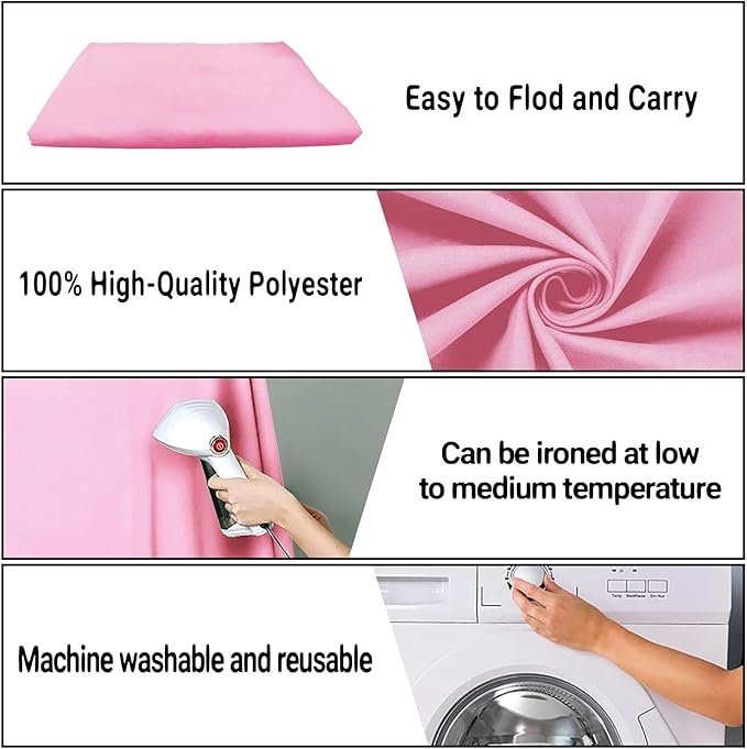 10x10FT Pink Backdrop Background for Photography Photo Booth Backdrop for Photoshoot Background Parties Video Recording Portrait Screen Props