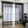 Window Black Sheer Curtains 48 Inches Width 45 Inches Long 2 Panels Sheer Curtain Clear Curtains Basic Rod Pocket Panel for Home Living Room Bedroom Kids Room Yard Patio Parlor Sliding