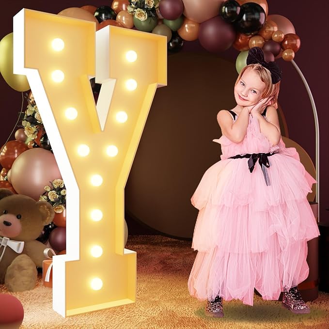 Event Party Supplies: 4-Foot Light Up Marquee Letters with Foam Board Frames