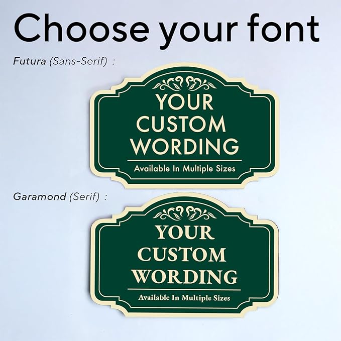 Custom Decorative Outdoor Metal Sign - Personalized Aluminum Driveway Sign, Waterproof, Made in USA - Design 2 Forest Green 10x7 In