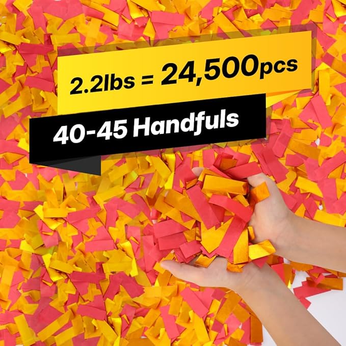 Red and Gold Party Confetti, 2 lb Biodegradable Paper