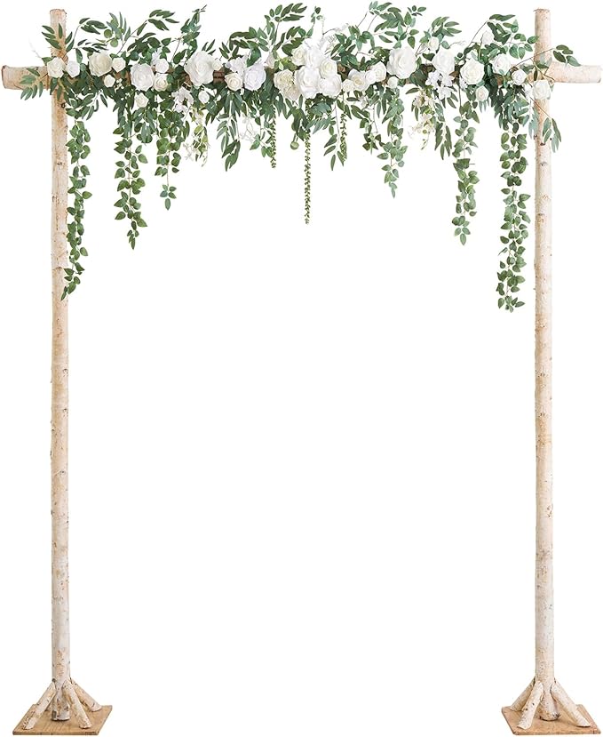 Artificial Flower Garland 6.5 FT Sage and White Silk Wedding Arch Swag