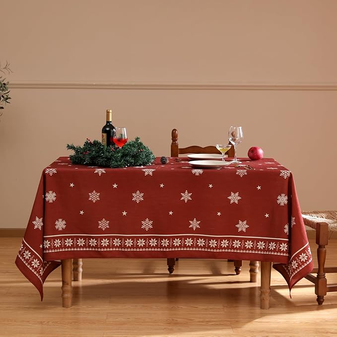 Square Tablecloth 67 x 67 Inch Linen Polyester Blend