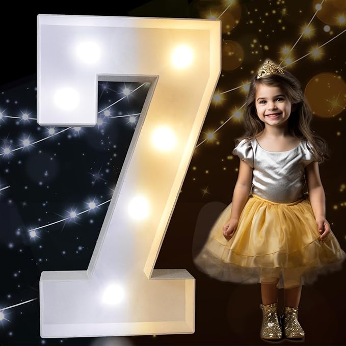 Decoration 3 Ft Light Up Marquee Number 7 with Two-Tone LED Lights
