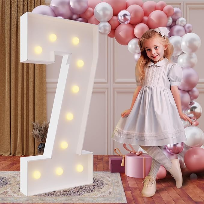 Party Supplies: 4 ft Light Up Marquee Number 7 Sign for 7th Birthday