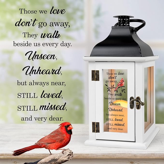 Decorative Candle Lantern, Wood and Glass, Remote Control, 14 Inch
