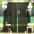 Ledido 10×8ft Tulle Backdrop Curtains with Lights String - 300LED Fairy Lights Sheer Curtain Backdrop for Weddings Baby Shower and Birthday Party Decorations(8 Panels 5×8ft)