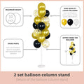 Black and Gold Balloon Column Kit, 2 Stands, 74-Inch, 38 Balloons
