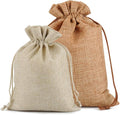 Cream Burlap Gift Bags with Drawstring, 4 x 6 Inch, Pack of 100