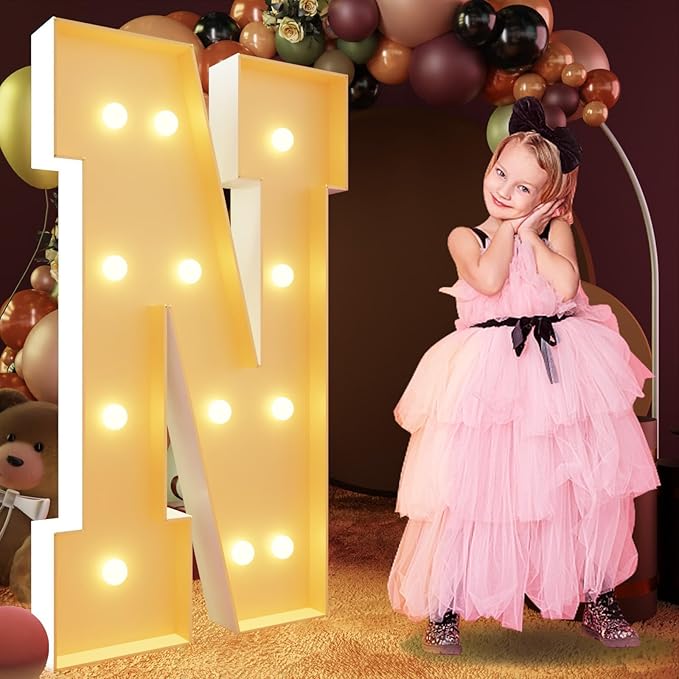 Event Party Supplies: 4 Ft Light-Up Marquee Sign Letters, Foam Board Set
